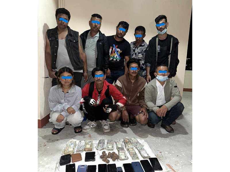 १० लाख रुपैयाँसहित काठमाडौंको चुनदेवीबाट ९ जुवाडे पक्राउ