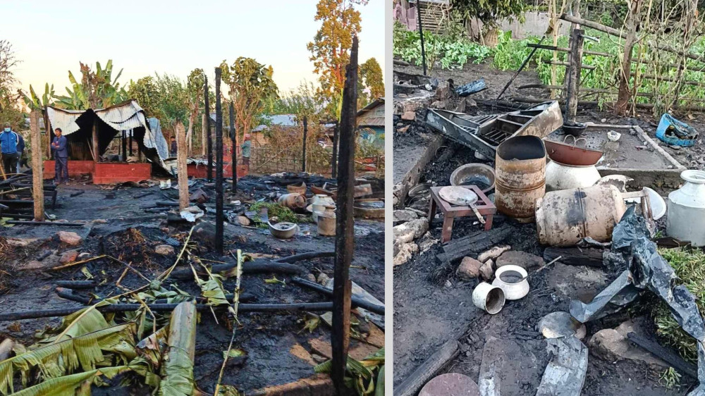 झापाको बेलडाँगी शरणार्थी शिविरमा आगलागी, तीन छाप्रा जले