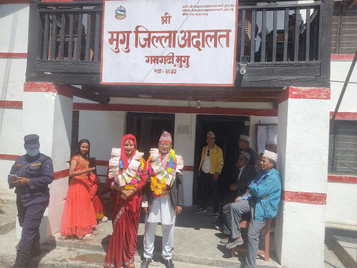 मुगुमा पहिलो अदालती विवाह : ७० वर्षीय पुरुषले गरे ४२ वर्षीया महिलासँग बिहे