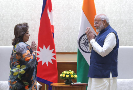 परराष्ट्रमन्त्री राणाले भारतका प्रधानमन्त्री मोदीसँग भेटिन्, दिइन् नेपाल भ्रमणको निम्तो