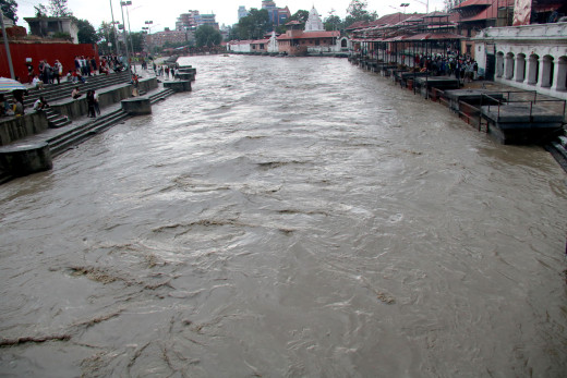 काठमाडौं उपत्यकाका अधिकांश नदीको जलसतह खतराको तह आसपास