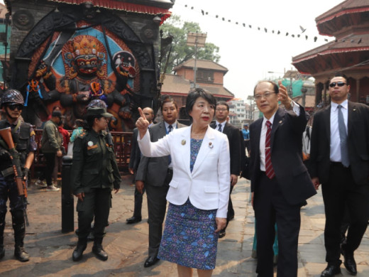 जापानका विदेशमन्त्री योकोले गरे वसन्तपुर क्षेत्रको अवलोकन