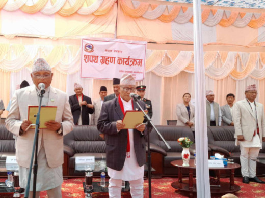 लुम्बिनीमा मन्त्रिपरिषद् विस्तार, एमाले, माओवादी र जसपाका मन्त्रीले लिए शपथ