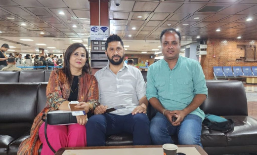 नेपाल–भारतबीचको खेल हेर्न श्रीलंका गए रवि लामिछाने 