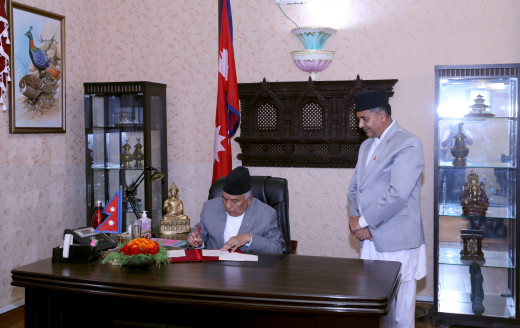 राष्ट्रपतिद्वारा तीन वटा विधेयक प्रमाणीकरण