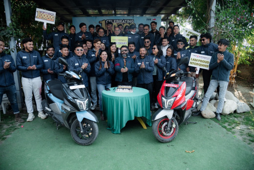 टीभीएसको एक लाख सेलिब्रेसन ‘एनओजी राइड’ सम्पन्न 
