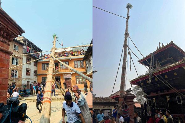 बिस्का जात्रामा हात नभएको लिंगो उठाइयो