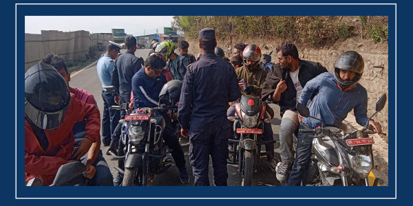 लागूपदार्थ सेवन गरी सवारीसाधन चलाउने ८ जना नियन्त्रणमा