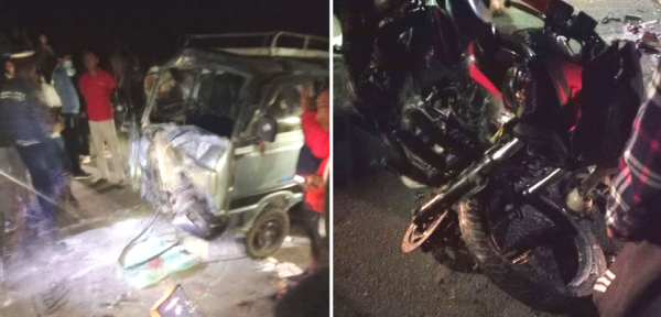 भ्यान र मोटरसाइकल जुँधेर भएको दुर्घटनामा एक जनाको मृत्यु