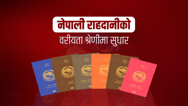नेपाली पासपोर्टको वरीयतामा एक स्थान सुधार
