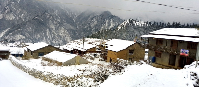 हुम्लामा लगातार हिमपात