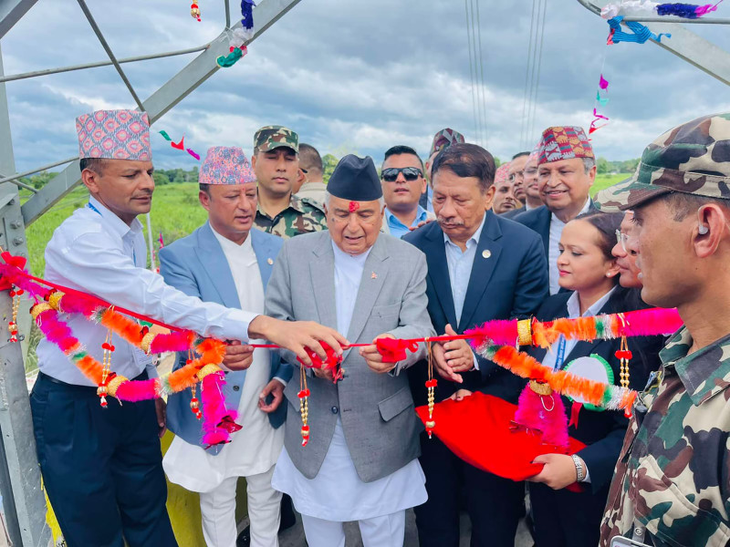 करिब २१ करोडमा सुस्तामा बनाइयो झोलुङ्गे पुल, राष्ट्रपतिले गरे उद्घाटन