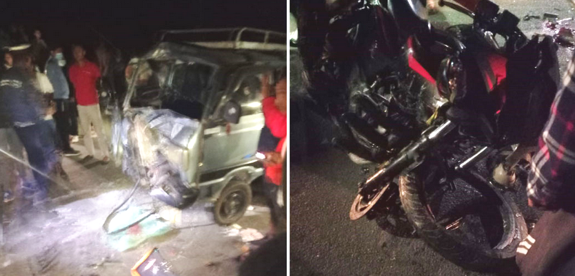 भ्यान र मोटरसाइकल जुँधेर भएको दुर्घटनामा एक जनाको मृत्यु