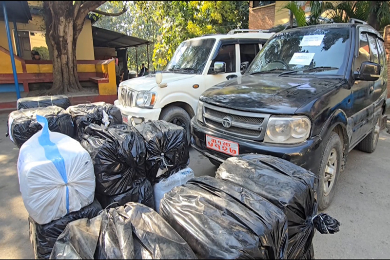 सरकारी गाडीबाट ६९० किलो गाँजा बरामद