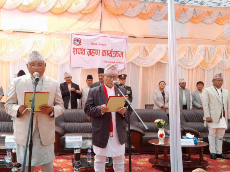 लुम्बिनीमा मन्त्रिपरिषद् विस्तार, एमाले, माओवादी र जसपाका मन्त्रीले लिए शपथ