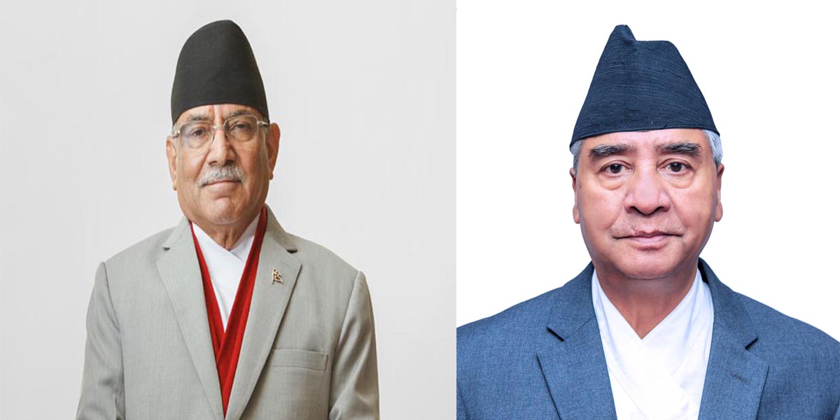 प्रधानमन्त्रीलाई भेटे देउवाले, आधा घण्टा कुराकानी