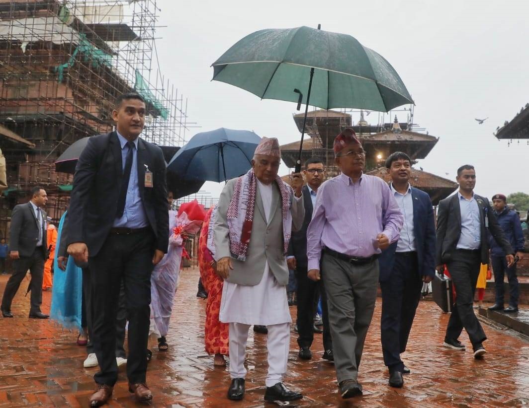 राष्ट्रपति पौडेलले गरे पाटन दरबार क्षेत्रको अवलोकन