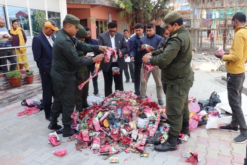 सुर्तीजन्य पदार्थ बिक्रीमा विराटनगर महानगरको कडाइ, ५९ किलो नष्ट गरियो